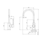 Phoenix Vivid Slimline 160mm Gooseneck Basin / Sink Mixer Brushed Nickel